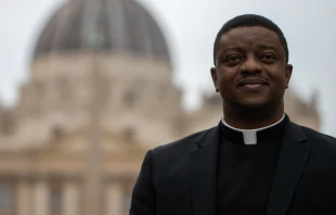 Father Augustine Deji Dada, a Missionary of Mercy priest, is seen at the Vatican in Rome, Thursday, March 27, 2025. Credit: Daniel Ibáñez/CNA