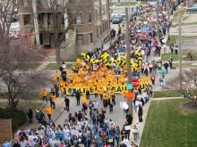 Pro-life advocates demonstrate at the Illinois March for Life in Springfield on Tuesday, March 25, 2025.