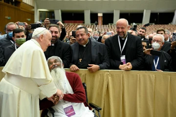 Pope Francis meets with Missionaries of Mercy at the Vatican on April 25, 2022