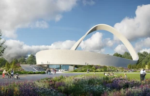 Rendition of the Eternal Wall interactive monument being constructed near Birmingham, England, featuring a million prayers. It is expected to be completed in 2026. Photo courtesy of Eternal Wall